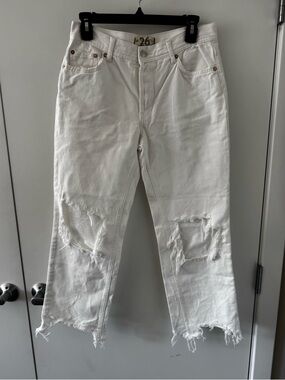 We The Free White Distressed Jeans